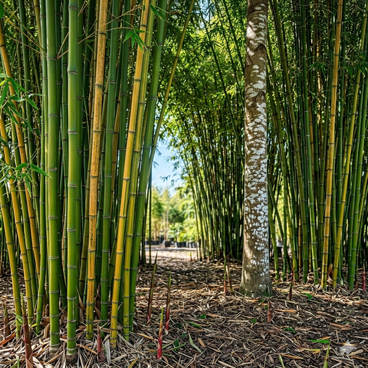 Bamboo forest with green and yellow stalks - HarvestNest Seeds