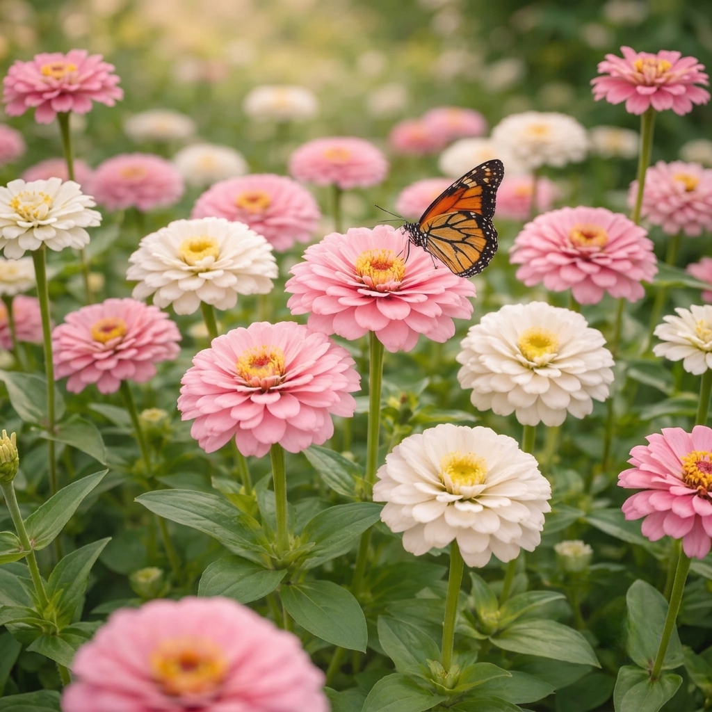 100 Blushing Bride Zinnia Mix Seeds