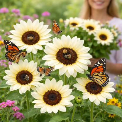 50 Italian White Sunflower Seeds – Heirloom Non-GMO