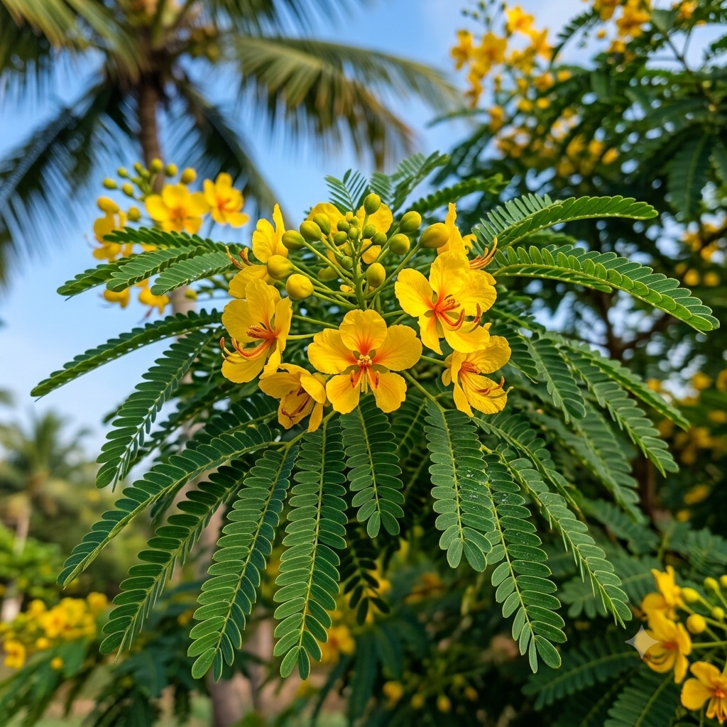 Blooming Mexican palo verde tree with yellow flowers, desert tree seeds. HarvestNest Seeds