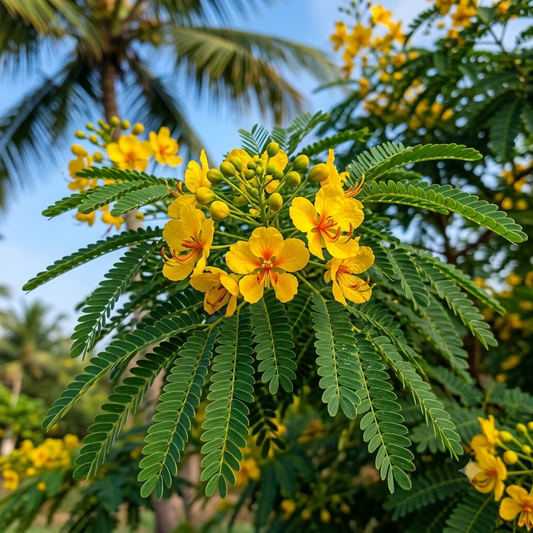 Blooming Mexican palo verde tree with yellow flowers, desert tree seeds. HarvestNest Seeds