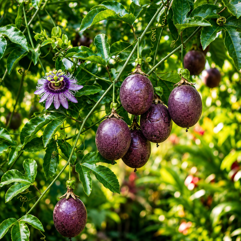 40 Purple Passion Fruit Seeds – Passiflora edulis