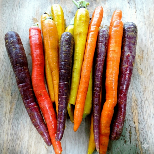 Multicolored carrots - HarvestNest Seeds