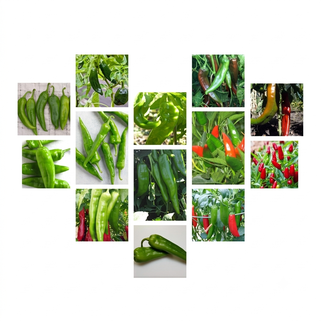 Mixed chili pepper seeds for spicy home gardening, vibrant green and red peppers, high-yield heat peppers, easy to grow vegetable seeds. HarvestNest Seeds